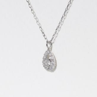 プラチナ　しずく取り巻きペンダント　0.10ct　　BQ83