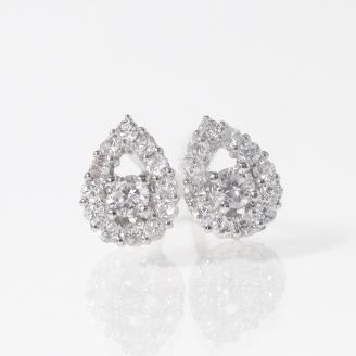 プラチナ 　しずく取り巻きダイヤモンドピアス　0.20ct　　BQ84
