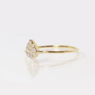 K18 しずくダイヤモンドリング　0.10ct　　BQ87