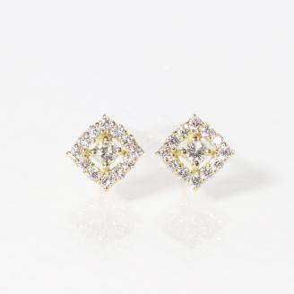 K18 　ひし形　ダイヤモンドピアス　0.16ct　　BQ99