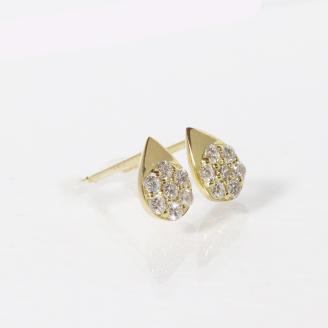 K18 　しずくダイヤモンドピアス　0.14ct　　BQ111