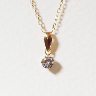 K18　4本爪二段腰　0.16ｃｔ　ダイヤモンドネックレス