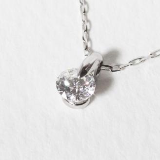 プラチナ　一点留め　天然ダイヤモンド　ネックレス　1382r