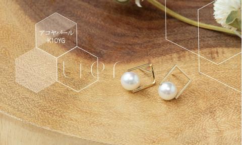 【tier】K10　ポラリスアコヤパールピアス