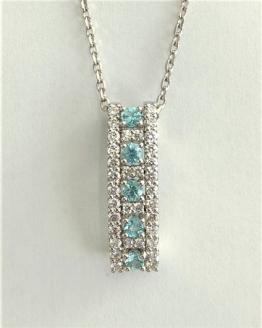 PT999製　パライバトルマリンダイヤモンドネックレス　SJ-293