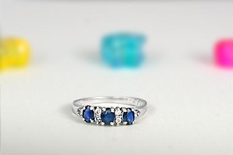 サファイヤ リング 0.6ct K10WG （12078）