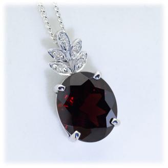 ガーネット ペンダント 5.0ct K10WG （26359）