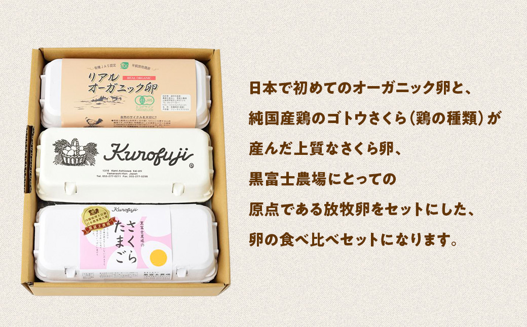 黒富士農場の卵食べ比べセット30個