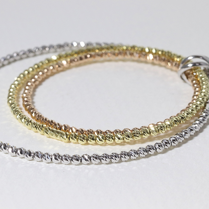 K18WG/YG/PG 　3カラーミラーボールペンダント