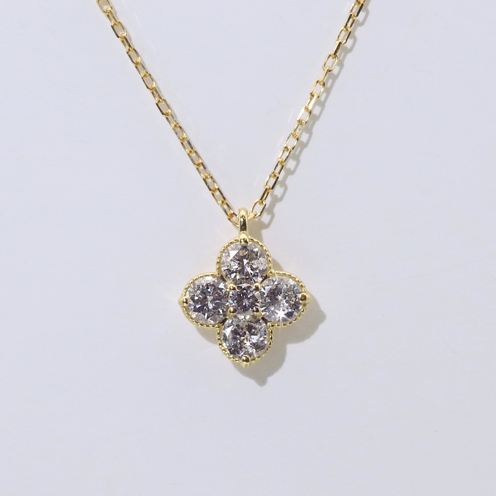K18 0.50ct フラワーダイヤモンドペンダント BQ-180