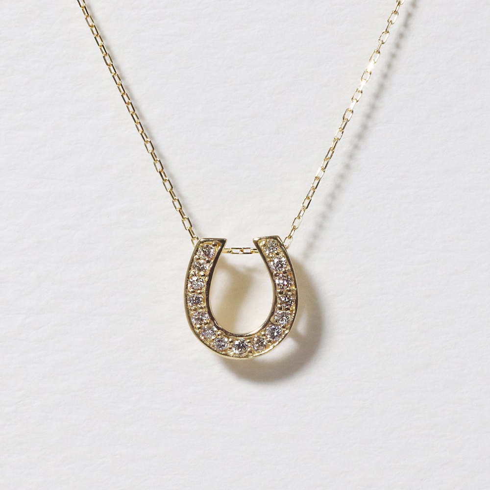 K18 0.12ct 馬蹄ダイヤモンドペンダント　BQ-182