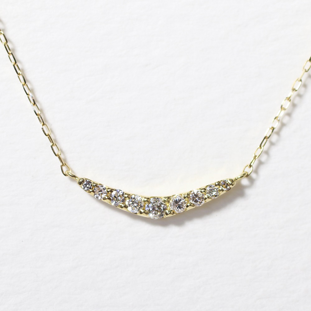 K18 0.10ct ラインダイヤモンドネックレス　BQ-186