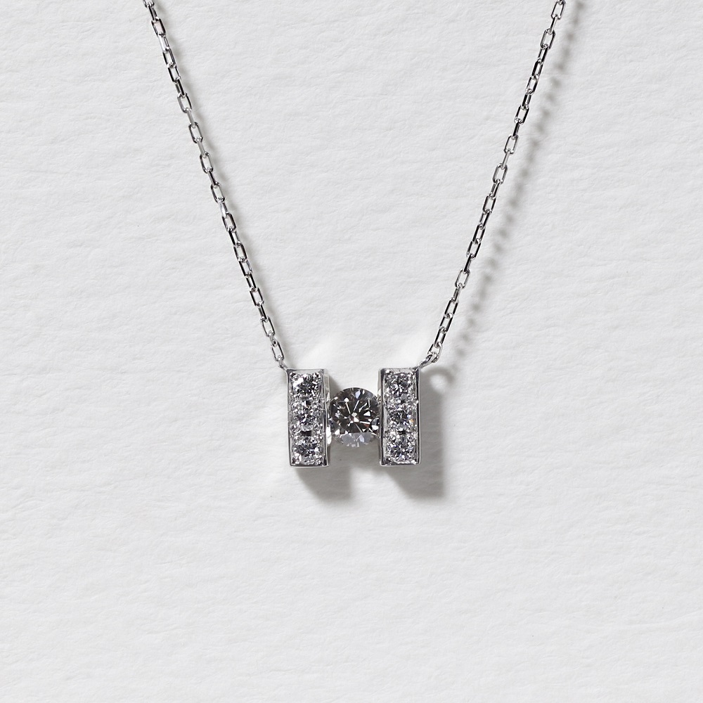 プラチナ 0.15ct H字ネックレス　BQ-191