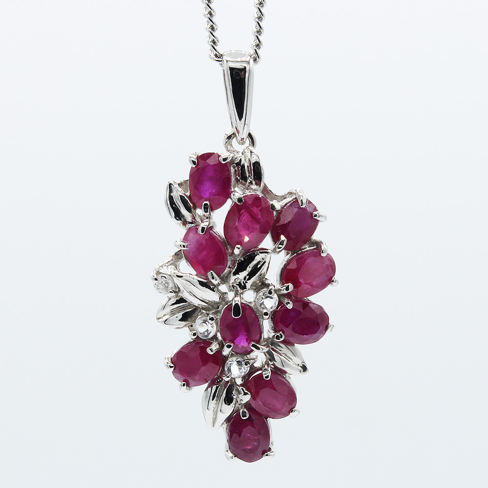 ルビー ペンダント 1.5ct Ag900(Pt100) （16927）
