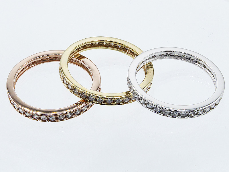 ダイヤモンド フルエタニティ リング 0.55ct K18YG・PG・WG (111114) 指輪 リング K18 フルエタニティリング ホワイトゴールド イエローゴールド ピンクゴールド ダイヤモンド ジュエリー アクセサリー 山梨県 甲斐市 BR-71