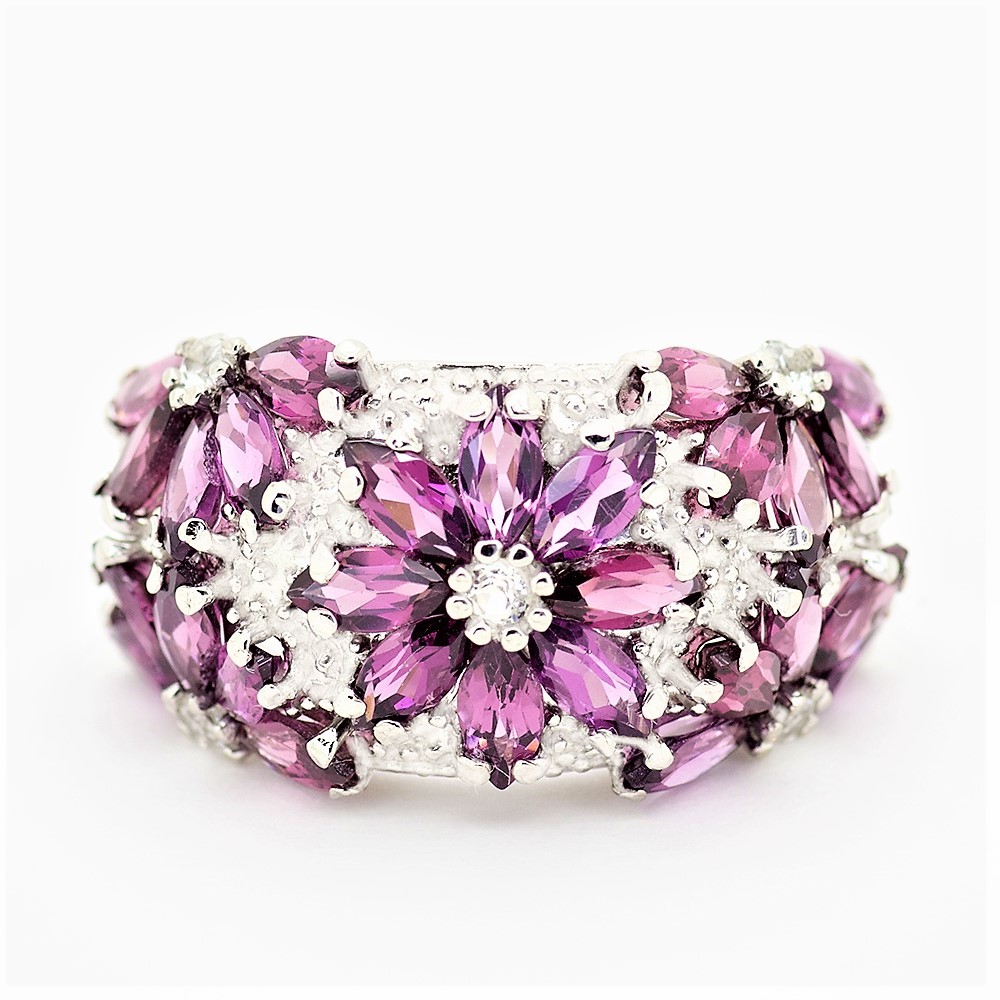 ロードライトガーネット リング 4.0ct SV925 (12505) 指輪 リング ロードライトガーネット ホワイトトパーズ シルバー ジュエリー アクセサリー 山梨県 甲斐市 BR-73