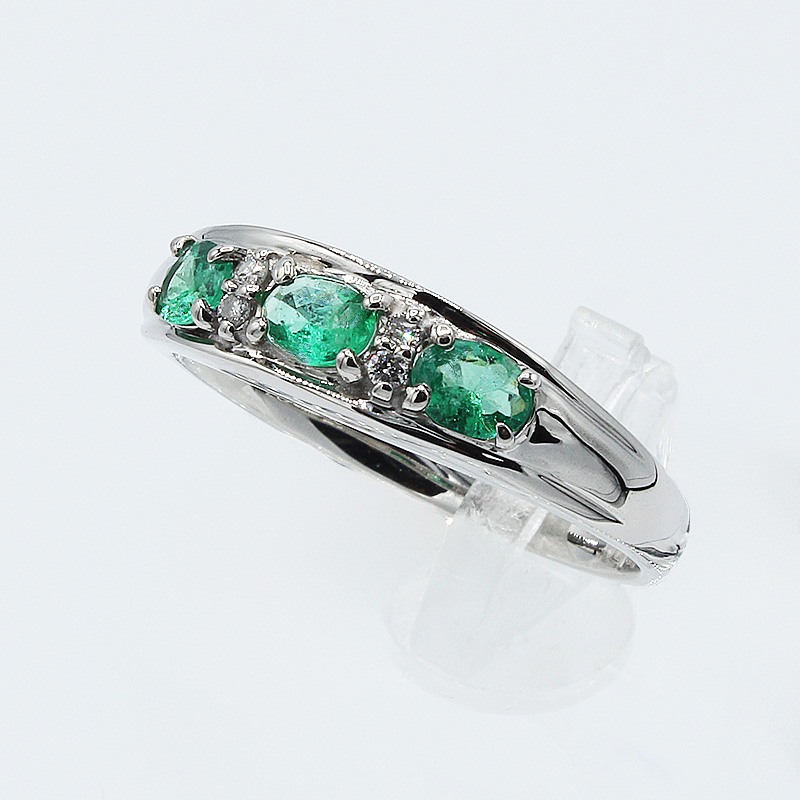 エメラルド リング 0.5ct Pt900 (12527) 指輪 リング エメラルド プラチナ ダイヤモンド ジュエリー アクセサリー 山梨県 甲斐市 BR-76
