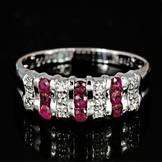ルビー リング 0.3ct Ag900[Pt100] (12514) 指輪 リング ルビー プラチナ ダイヤモンド ジュエリー アクセサリー 山梨県 甲斐市 BR-77