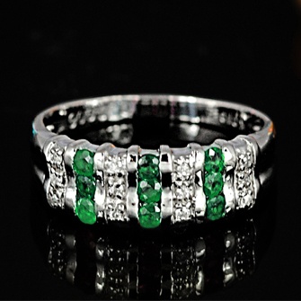 エメラルド リング 0.3ct Ag900[Pt100] (12514) 指輪 リング エメラルド プラチナ ダイヤモンド ジュエリー アクセサリー 山梨県 甲斐市 BR-79