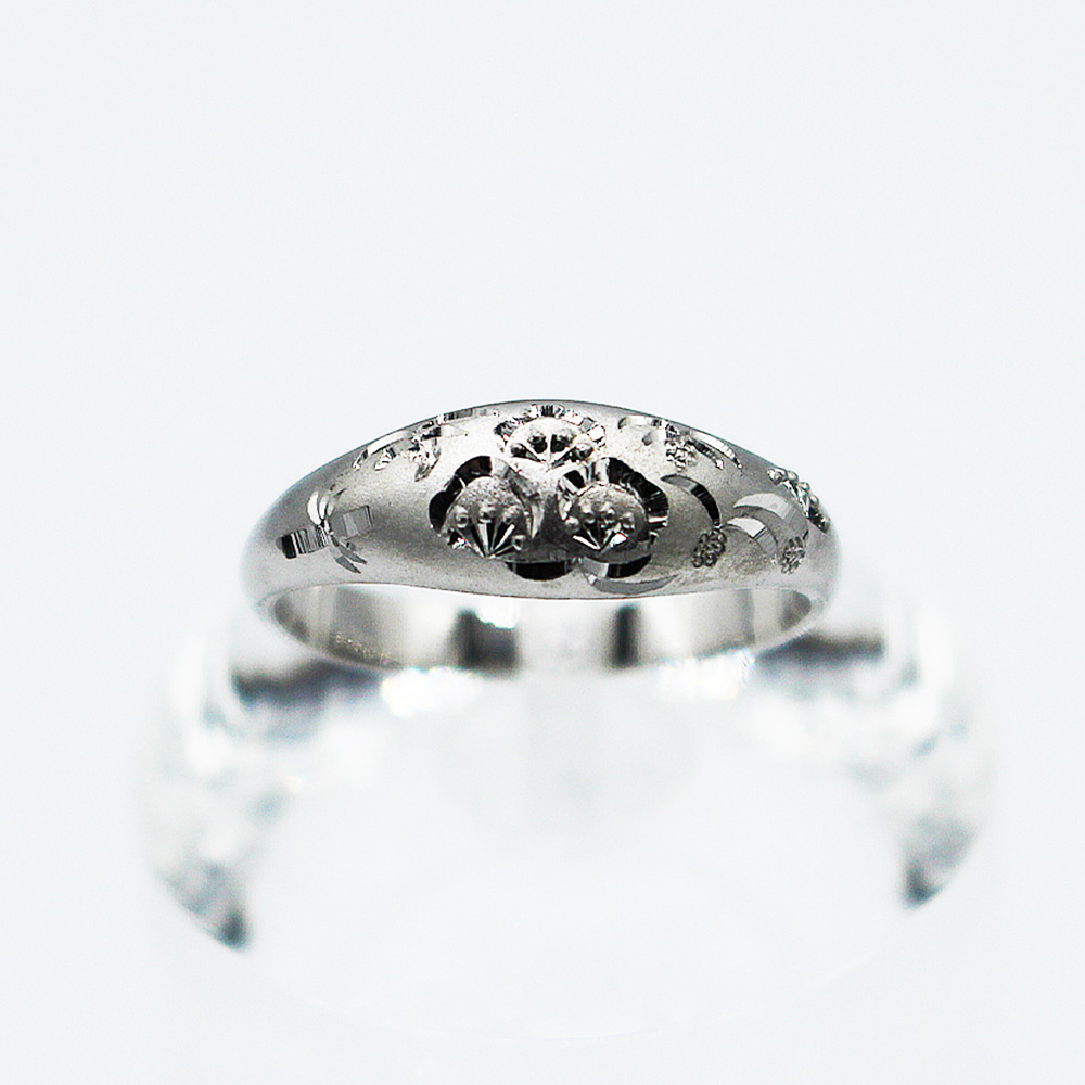 純プラチナ 甲丸 松竹梅リング Pt999 (17169) 指輪 リング プラチナ 純プラチナ Pt999 甲丸 松竹梅リング ジュエリー アクセサリー 山梨県 甲斐市 BR-91