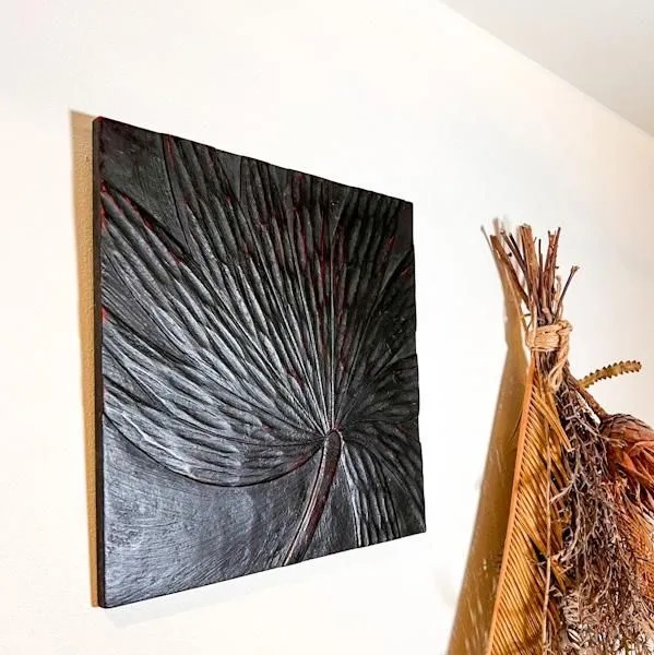 彫刻壁掛けパネル（ヤシの木柄）BV-60