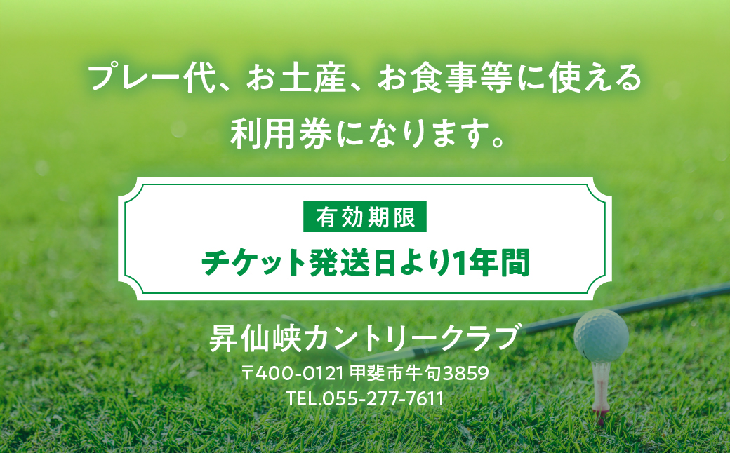 昇仙峡カントリークラブ　施設利用券A　3,000円分
