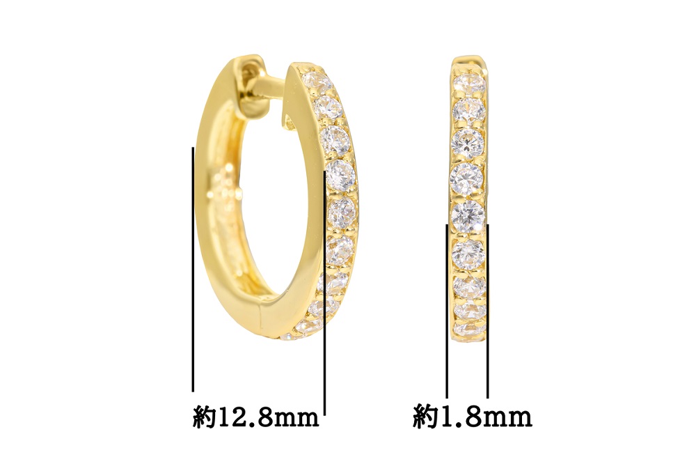 K18ダイヤフープピアス　mk-433　0.07ct　CR-19