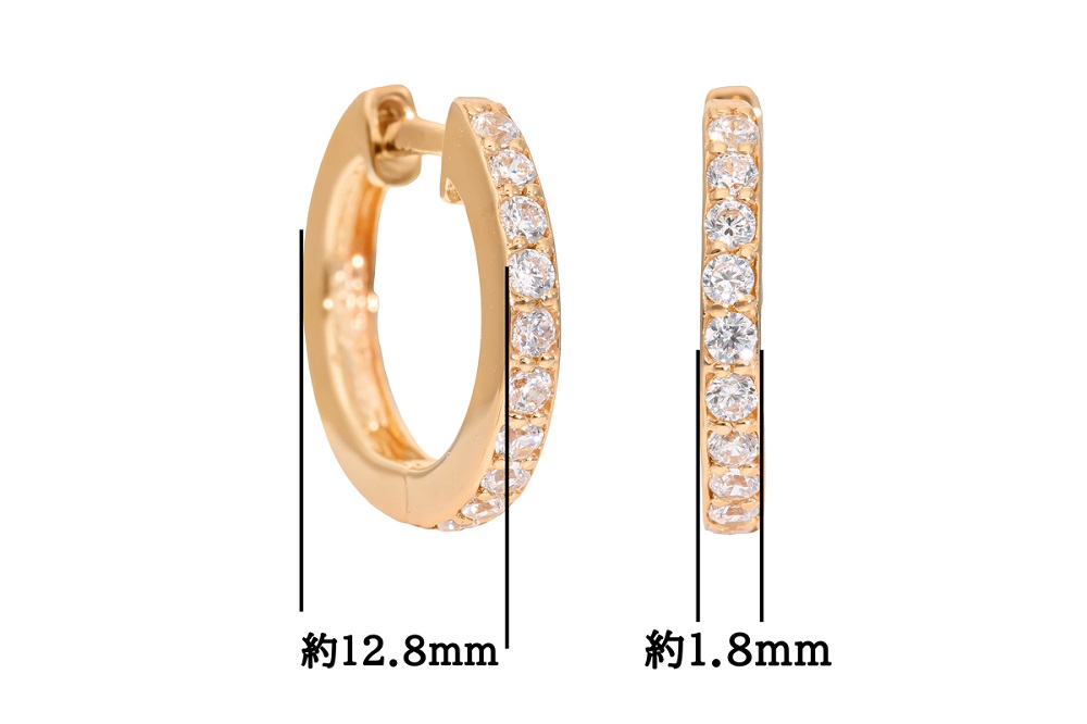 K18PGダイヤフープピアス　0.07ct　mk-433　CR-21