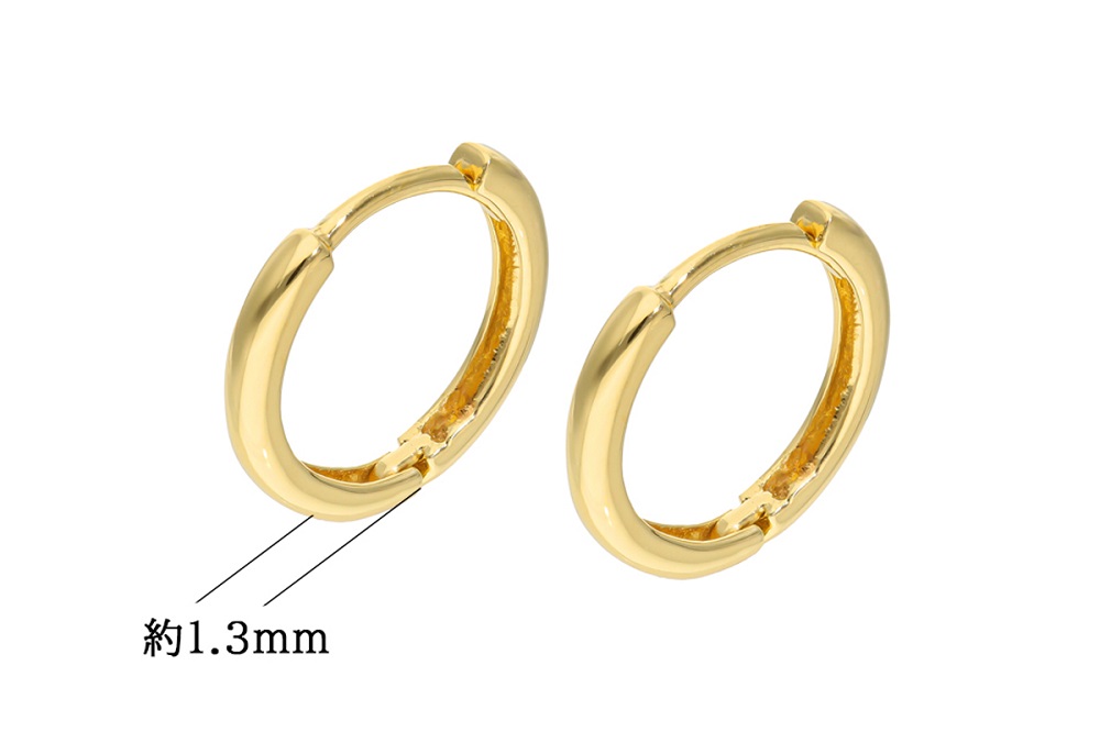 K18シンプルフープピアス　mk-431　CR-25