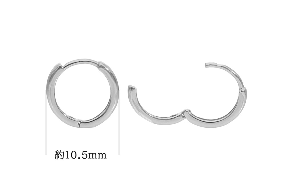 K18WGシンプルフープピアス　mk-431　CR-26