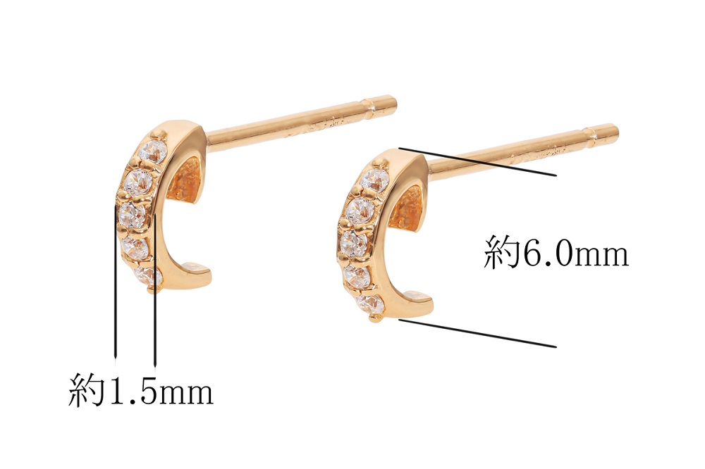 K18PG　プチダイヤピアス　mk-438　CR-6