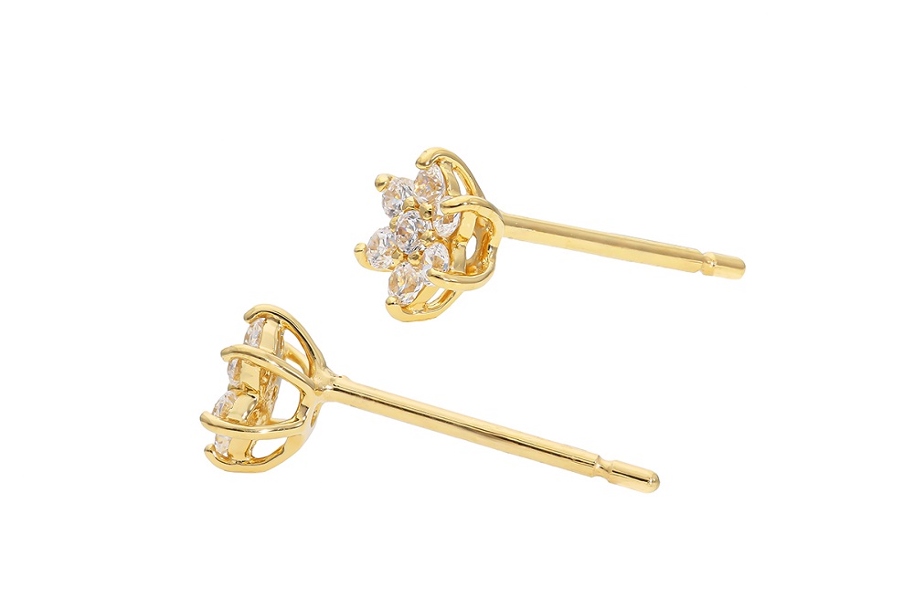 K18YG　ヘキサゴンダイヤピアス　mk-437　CR-7