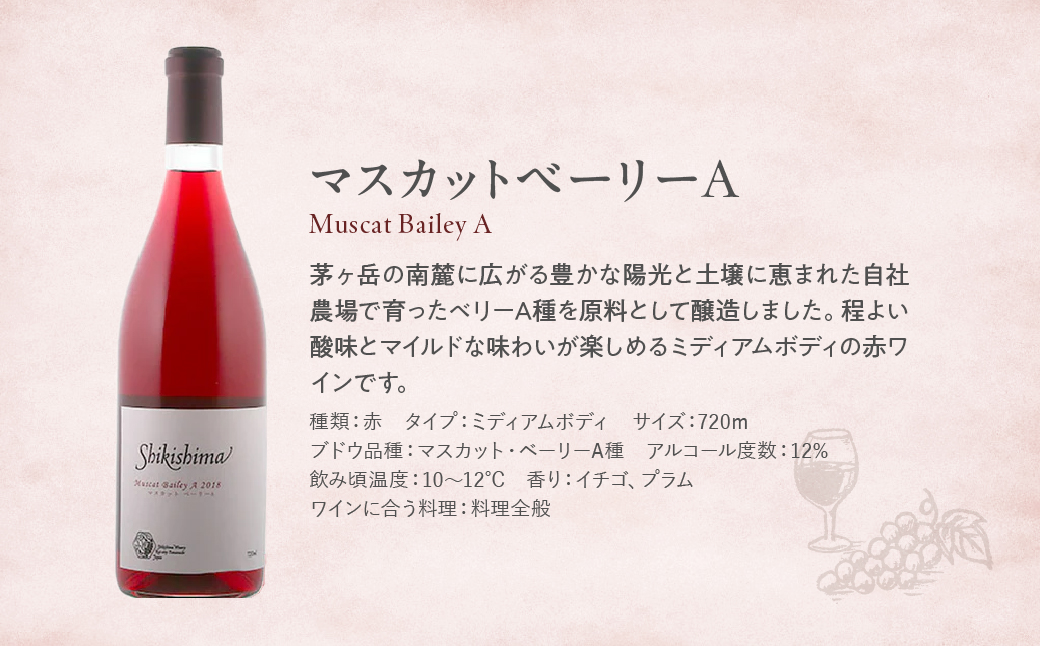 マスカットベーリーA 720ml 赤ワイン ワイン わいん 日本ワイン 国産ワイン 山梨 ギフト プレゼント フルーツ 甲斐市 F-39