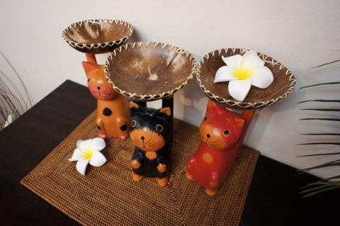 ココナッツトレイ　ネコ　選べる3色