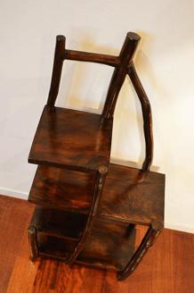 チークの根のナチュラルラック　ダークブラウン