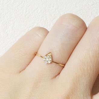 K18　 しずくダイヤモンドリング　0.08ct　　BQ79