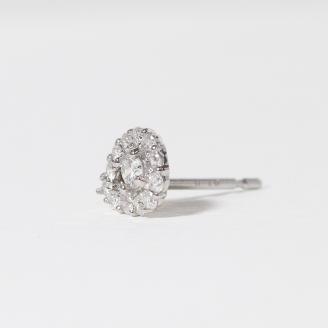 プラチナ 　しずく取り巻きダイヤモンドピアス　0.20ct　　BQ84