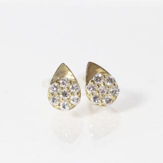 K18 　しずくダイヤモンドピアス　0.14ct　　BQ111