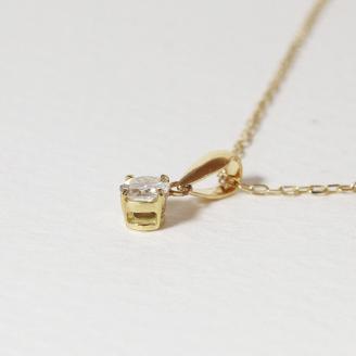K18　4本爪二段腰　0.16ｃｔ　ダイヤモンドネックレス