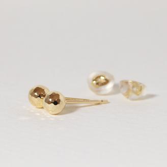 K18　4ｍｍ　ミラーボール　ピアス