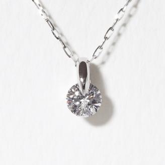 プラチナ　一点留め　天然ダイヤモンド　ネックレス　1382r