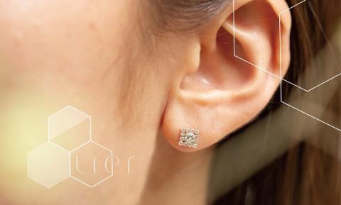 【tier】K10YG　ブルートパーズ　スターダストピアス