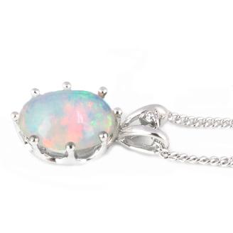 オパール ペンダント 1.5ct K18WG　（26444）