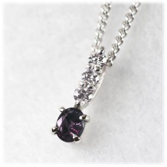 アレキサンドライト ペンダント0.15ct K18WG （26345）