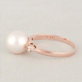アコヤ真珠パール リング 8.5mm K10PG （15001）