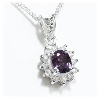 カラーチェンジガーネット ペンダント 0.5ct K10WG  （13403）