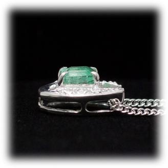 エメラルド ペンダント 0.5ct Ag900(Pt100) 馬蹄 （24118）