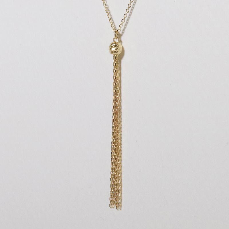 K18　ミラーボールタッセルペンダント（小）