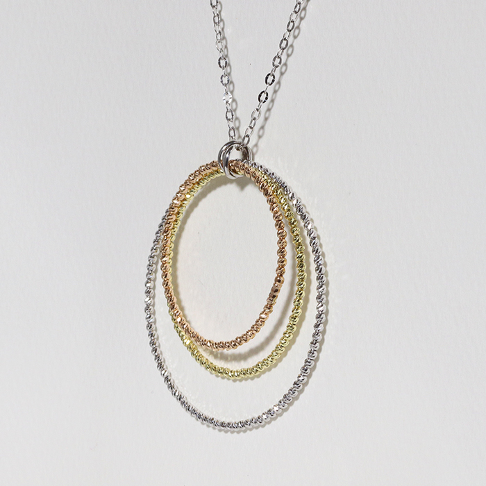 K18WG/YG/PG 　3カラーミラーボールペンダント