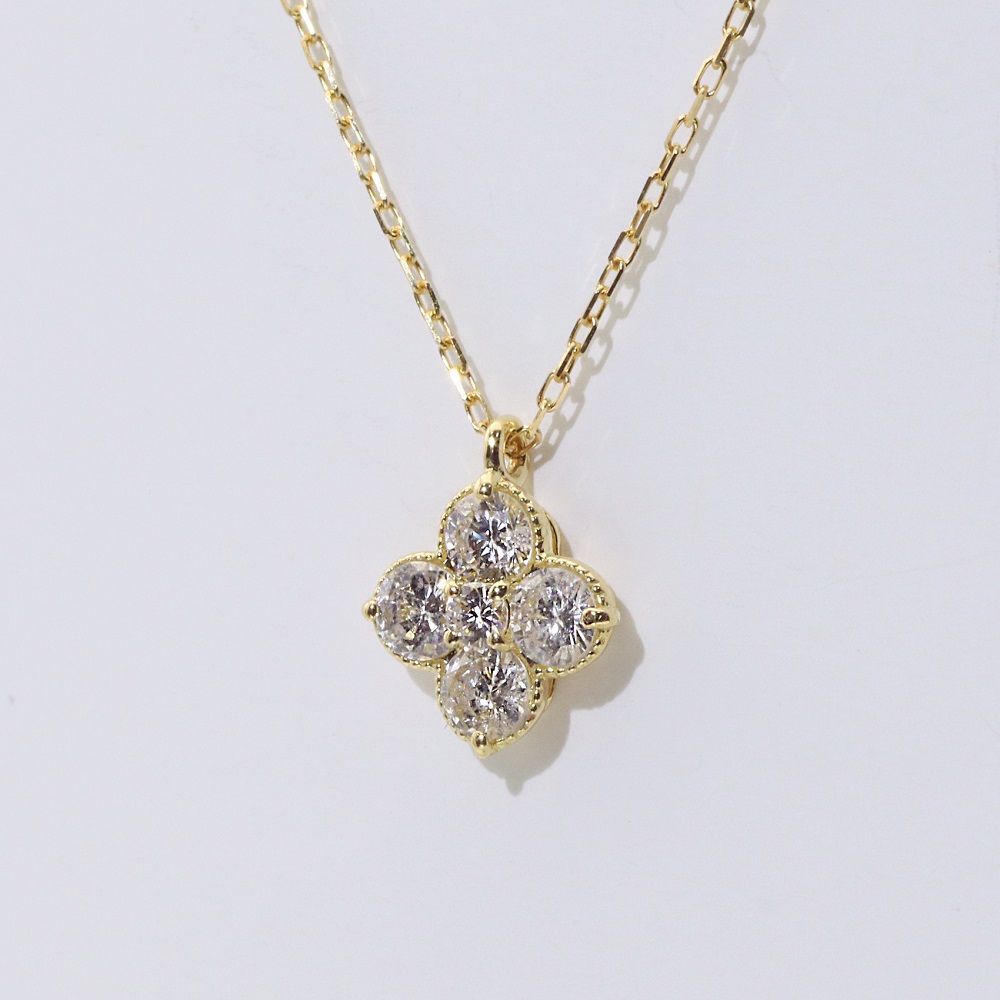 K18 0.50ct フラワーダイヤモンドペンダント BQ-180